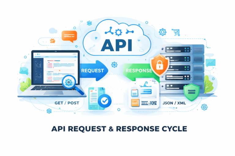 API request and response flow between client and server