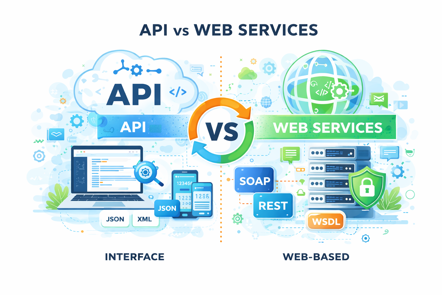 Diagram showing how frontend and backend communicate through an API