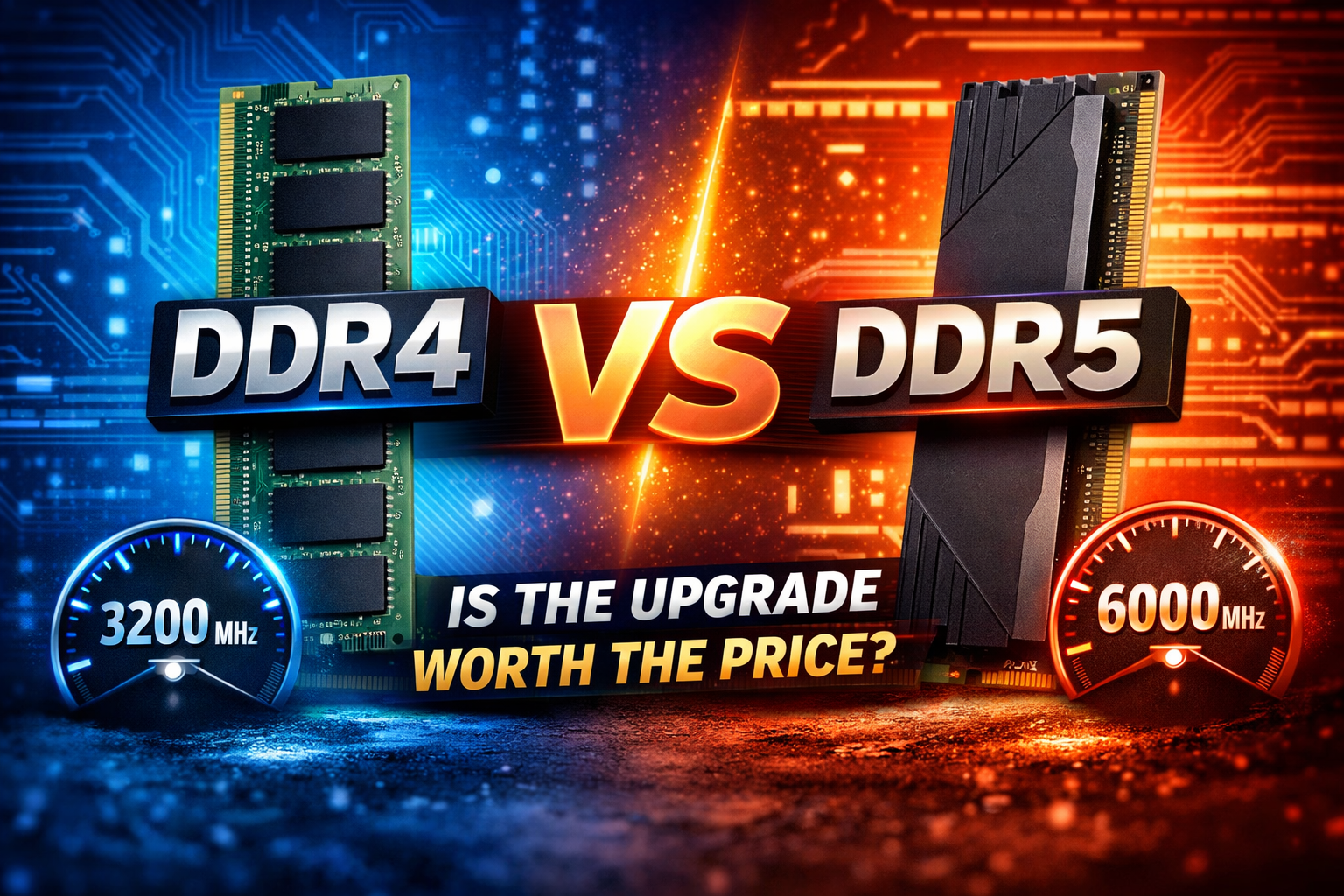 DDR4 vs DDR5 RAM comparison showing speed difference and upgrade value in 2026
