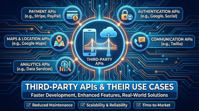 Illustration representing third-party API integration in modern applications